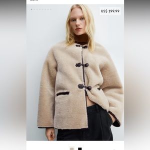 Mango Appliqués faux-shearling coat